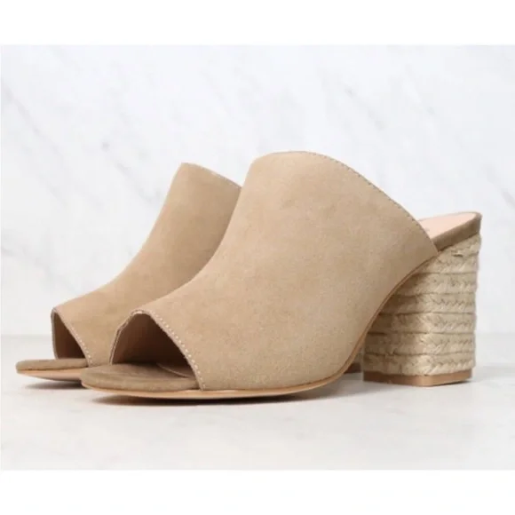Sbicca Vintage Collection Womens Helena Suede Heeled Mule Sandal NIB Natural - Picture 3 of 6